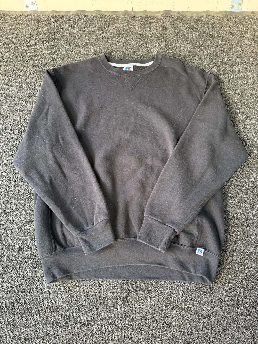 Vintage Russell Athletic Blank Crewneck Sweatshirt Black XL